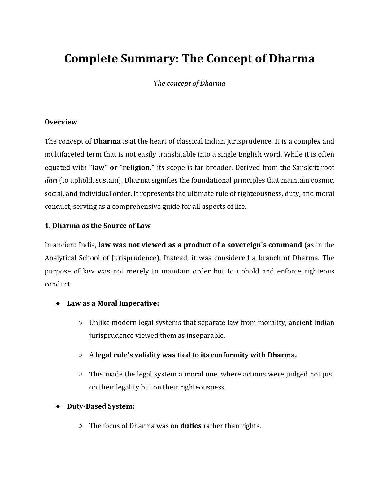 Preview of The Concept Of Dharma Notes