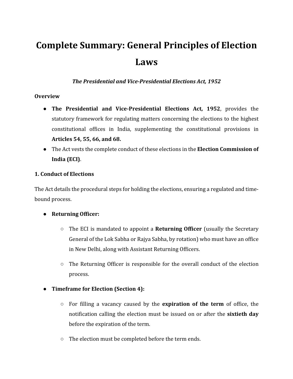 Preview of The Presidential And Vice - Presidential Elections Act 1952