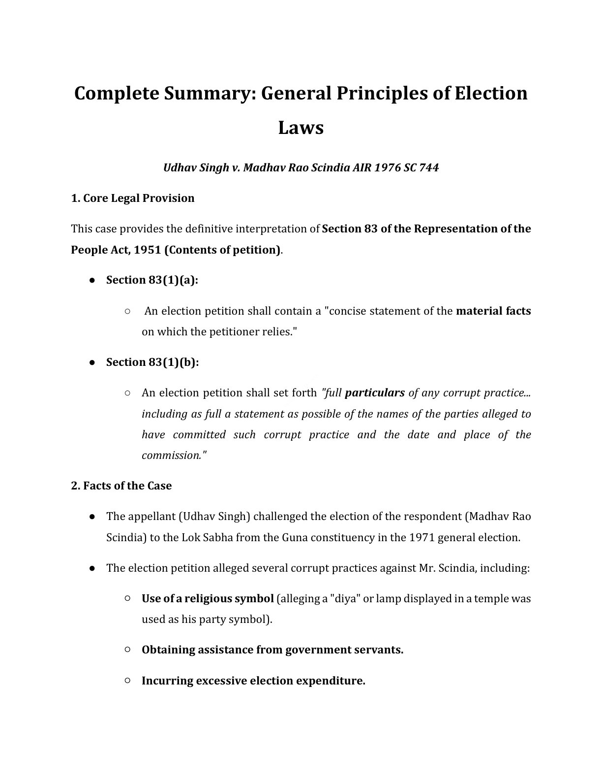 Preview of Udhav Singh V. Madhav Rao Scindia Air 1976 Sc - Part 744 Notes