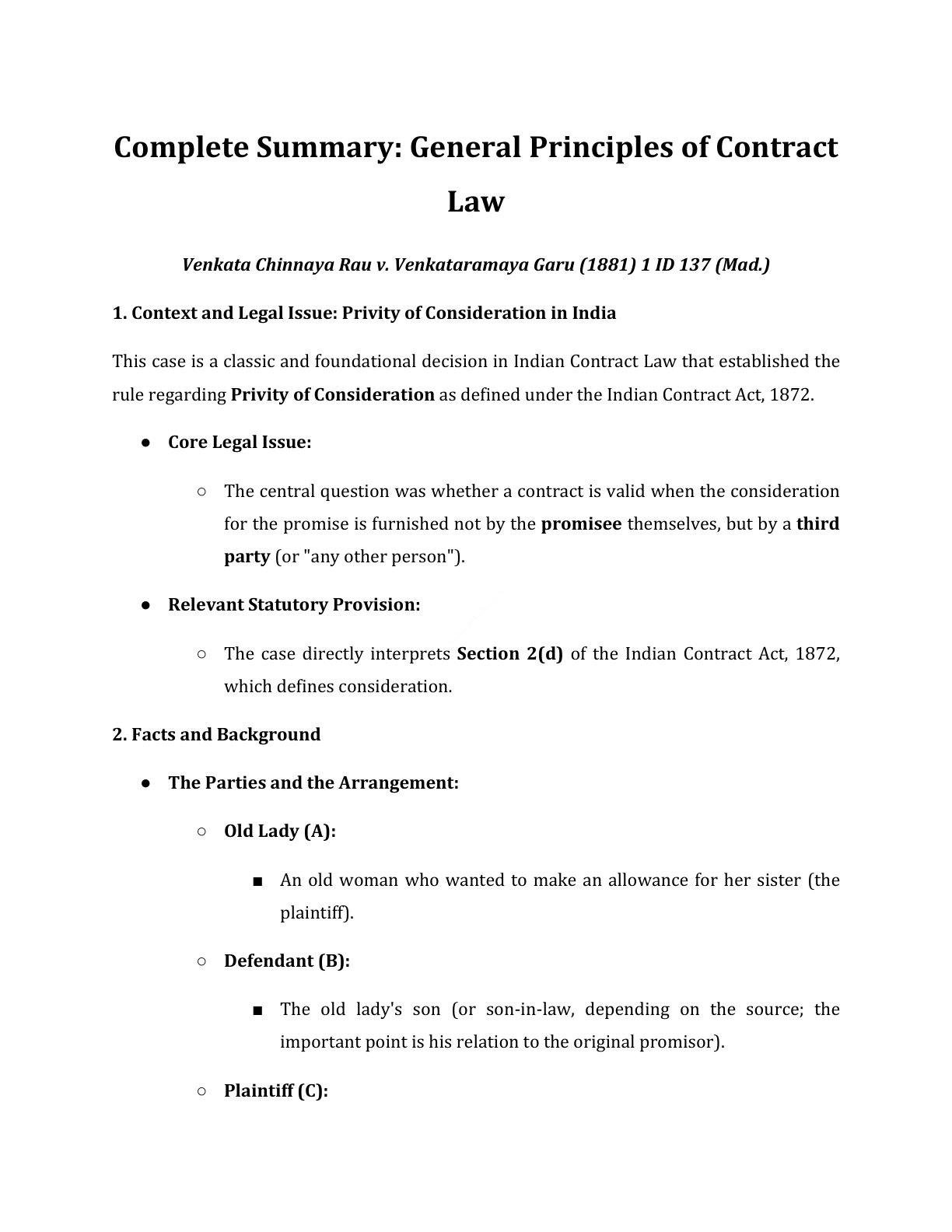 Preview of Venkata Chinnaya Rau V. Venkataramaya Garu (1881) 1 Id 137 (Mad.) Notes