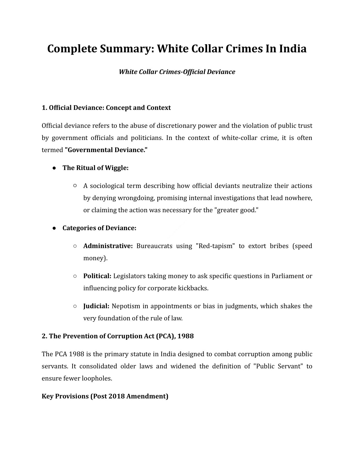 Preview of White Collar Crimes - Official Deviance