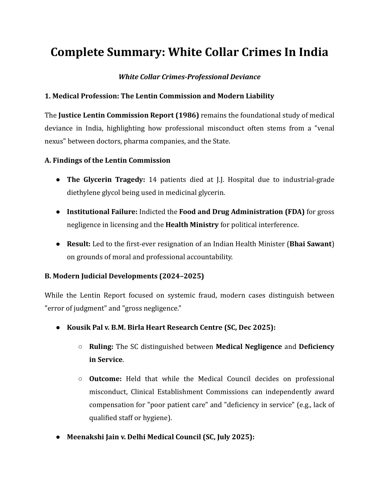 Preview of White Collar Crimes - Professional Deviance